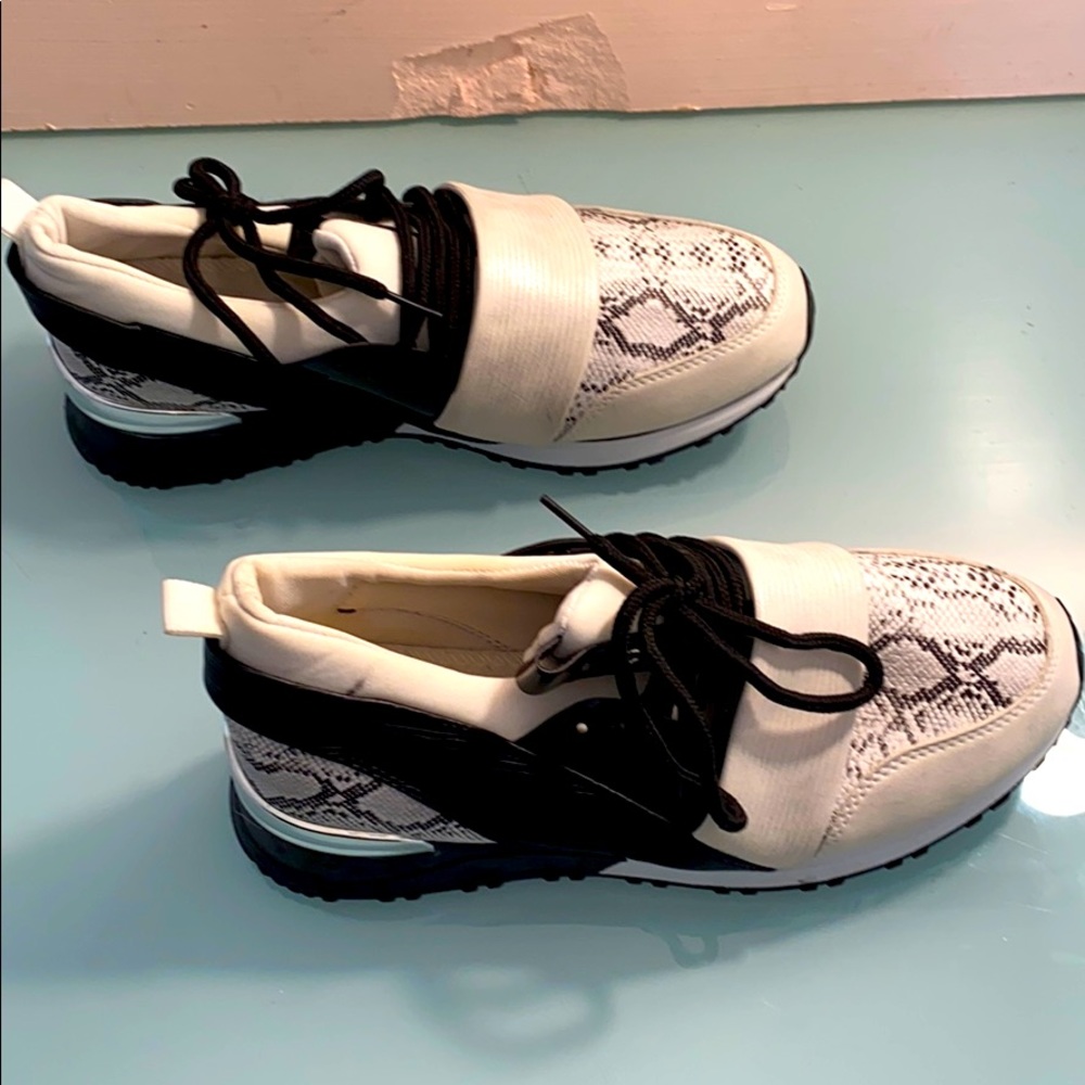 Black and White Animal Print Sneakers